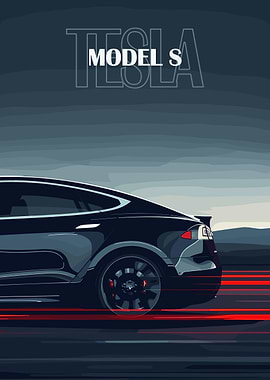 Tesla Model S Illustration