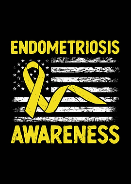 Endometriosis Awareness American Flag Ribbon