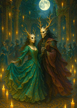 Masquerade Ball with Antler Masks