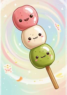 Cute Dango Skewer Illustration