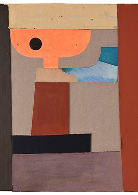 Abstract Geometric Collage with Orange Element by jean arp