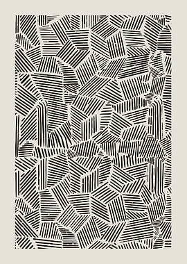 Abstract Geometric Pattern with Black Lines