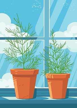 Potted Plants by the Window