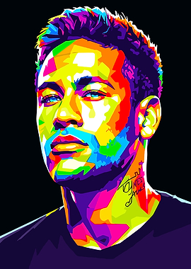 Neymar Jr. Colorful Portrait