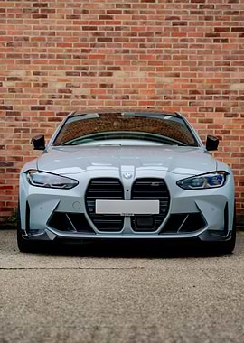 Light Blue BMW M4 Front View