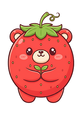 Strawbear Strawberry Bear Cartoon
