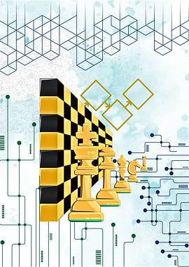 Chess Pieces and Abstract Technology