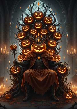 Pumpkin King on Throne