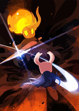 Hollow Knight Battle Scene Digital Art