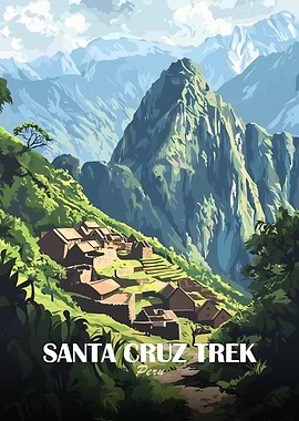 Santa Cruz Trek Peru Travel Poster