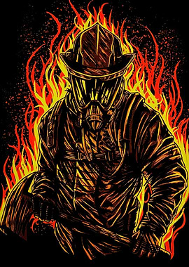 Firefighter in Flames