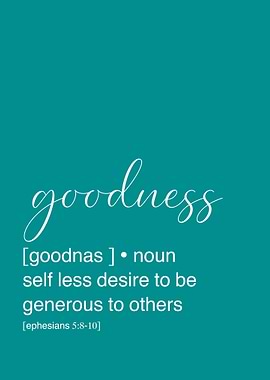 Goodness Definition Teal Background
