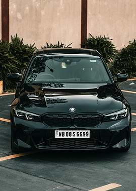 Sleek Black BMW Front View