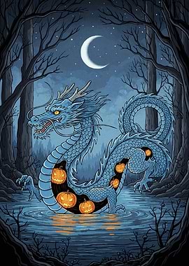 Halloween Dragon Moonlight
