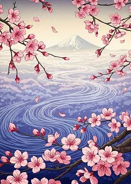 Cherry Blossoms Mount Fuji