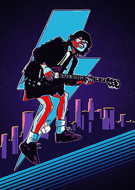 AC/DC Angus Young Digital Art