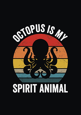 Octopus Spirit Animal Retro Design