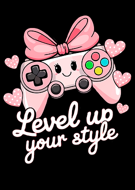 Level Up your Style. Cute Pink Kawaii Controller Gamer