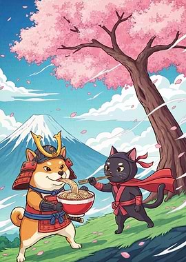 Samurai Dog Ninja Cat Ramen