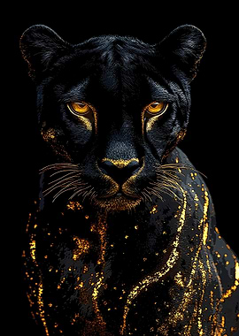 Black Panther with Golden Accents