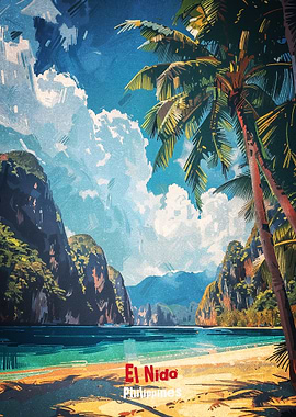 Philippines El Nido Beach Landscape Art