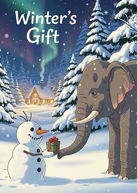 Winter's Gift: Elephant and Snowman