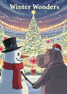 Winter Wonders: Snowman and Hippo