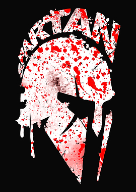 Spartan Helmet with Blood Splatter
