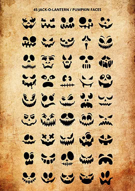45 Jack-O-Lantern Pumpkin Faces