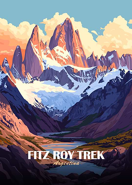 Fitz Roy Trek Argentina Landscape Art