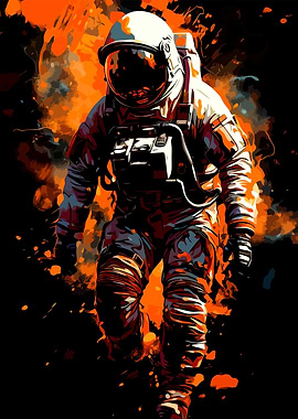 Astronaut in Orange and Black