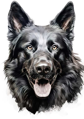 Black German Shepherd Portrait