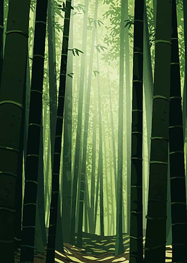 Bamboo Forest Illustration