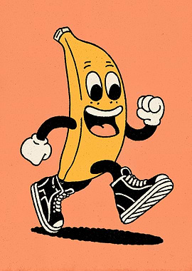 Cartoon Banana Running