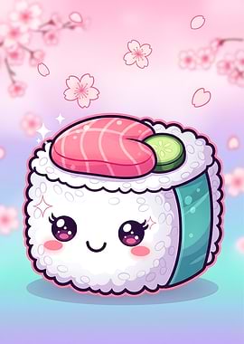 Japanese Aesthetes – Kawaii Pastel Character with Cherry Blossoms