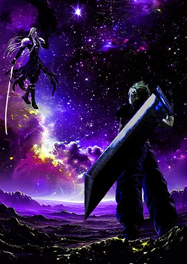 Action Fantasy Cloud Sephiroth in Space