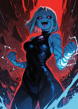 Powerful Anime Woman with Lightning