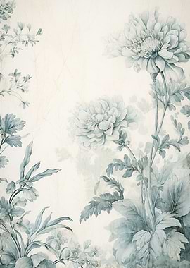 Floral Soft Blue Flowers