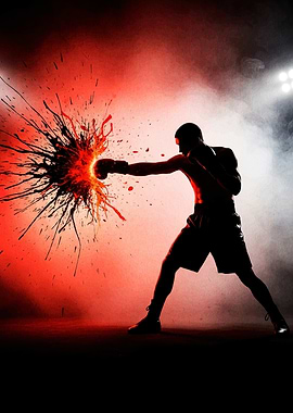 Silhouette Boxer Punching