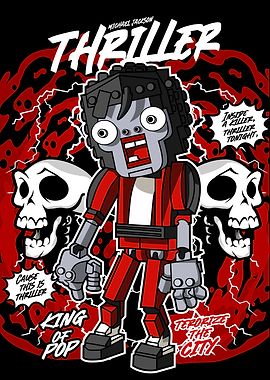 Thriller Michael Jackson Cartoon Illustration