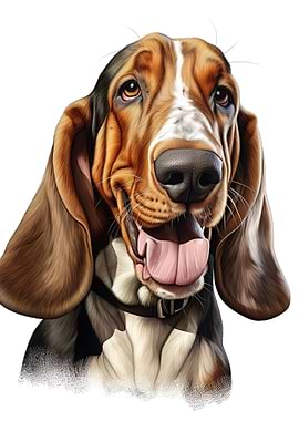 Happy Basset Hound Portrait