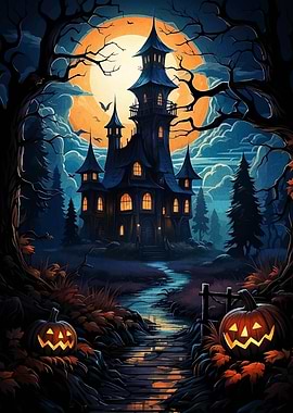 Halloween Night Spooky Castle