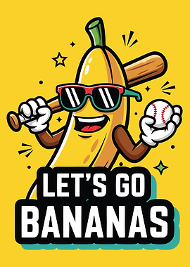 Let's Go Bananas Baseball Cartoon