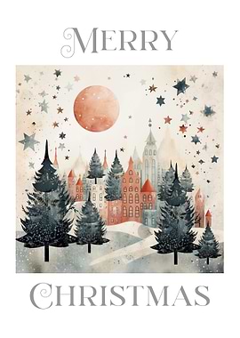 Merry Christmas Winter Scene