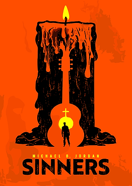 Sinners: Candle, Guitar, and Silhouette