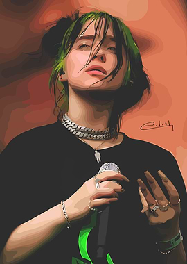 Billie Eilish Digital Art Portrait