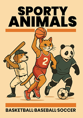 Sporty Animals: Basketball, Baseball, Soccer