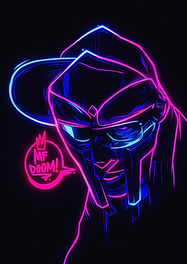 MF DOOM Neon Portrait