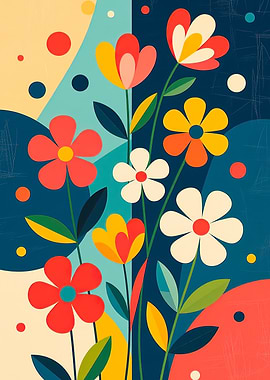 Colorful Floral Abstract Art