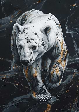 Polar Bear with Gold Veins